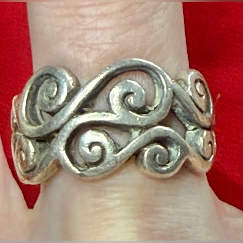 Brighton Sterling Silver 925 Scroll Filigree Ornate Band Ring Size